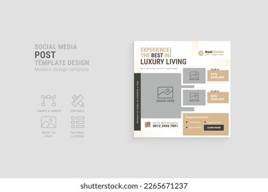 Real estate social media post template. For any business use. Post ready template