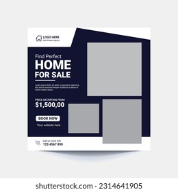 Real Estate Social Media Post Template, Editable Post Template Social Media Banners.