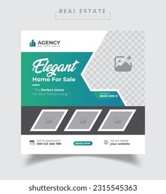 Real estate social media post or home sale online marketing flyer template design