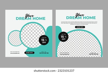 Real Estate Social Media Post Template, Editable Post Template Social Media Banners.