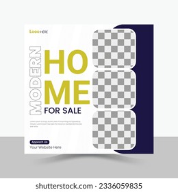Real Estate Social Media Post Design Template.