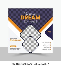 Real Estate Social Media Post Design Template.