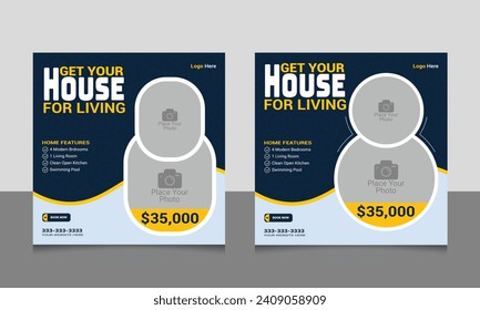 Real estate social media post template, Real estate social media post Design, social media post Design, social media post web banner template