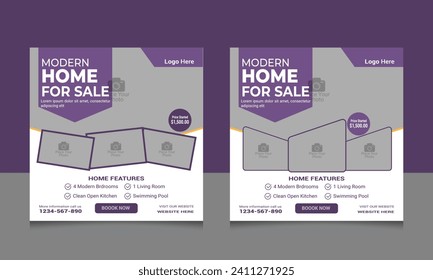 Real estate social media post template, Real estate social media post Design, social media post Design, social media post web banner template