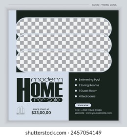 Real estate social media post property sale banner design.