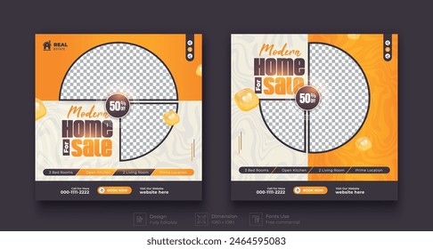 Real Estate Social Media Post Design. Real Estate or Home Sale Social Media Promotion banner
