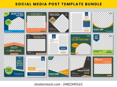 real estate social media post design template Bundle set