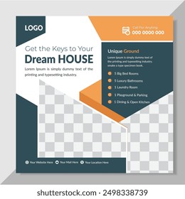 Real Estate Social Media Post Design Template, Editable Post Template Social Media Banners.