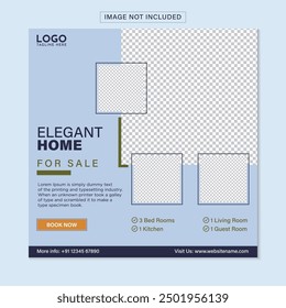 Real Estate Social Media Post Template, Editable Post Template for Social Media