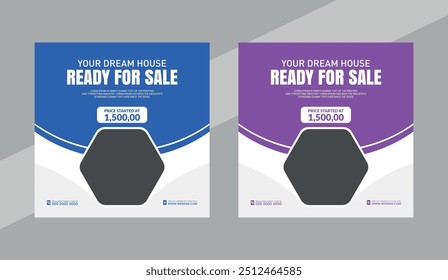real estate social media post template to promote home sales, open houses, or special real estate offers 