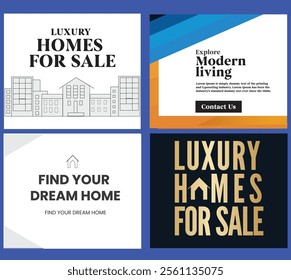 Real Estate Social Media Post Template: Web Banner Design (Size: 336x280)