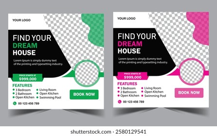 Real Estate social media post banner design Template ,Home for sale social media post , Corporate construction tools social media post design