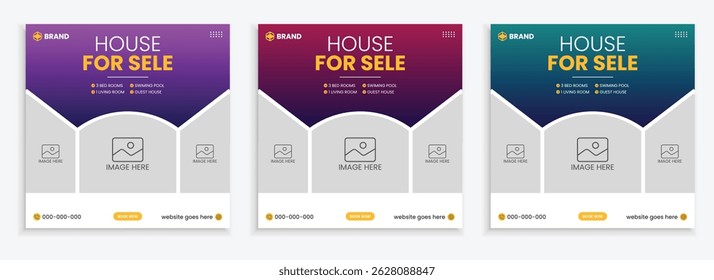 Real Estate Social Media Post Design. Real Estate or Home Sale Social Media Promotion