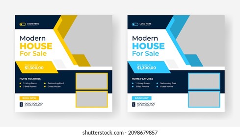 Real Estate social media sale banner design template