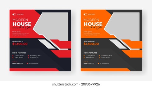 Real Estate social media sale banner design template