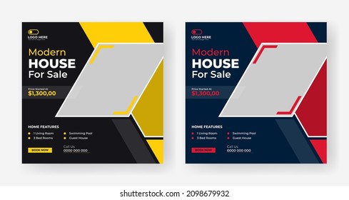 Real Estate social media sale banner design template