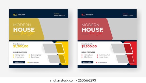 Real Estate social media sale banner design template	

