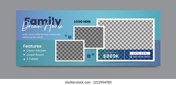 Real estate social media timeline cover banner template