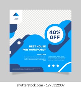 Real estate square flyer template. - Vector.