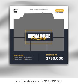 Real estate square social media template