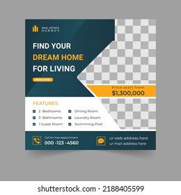 Real Estate Square Social Media Post Banner Design Find Your Dream Home For Living