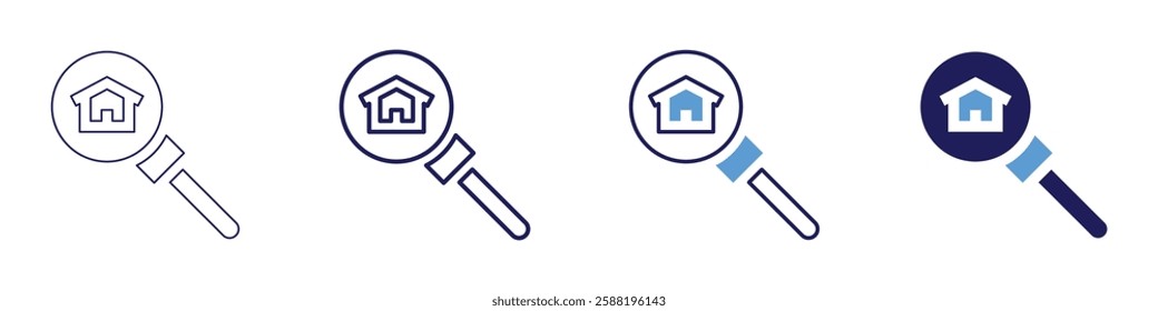 Real estate staging tips icon in 4 different styles. Thin Line, Line, Bold Line, Duotone. Duotone style. Editable stroke.