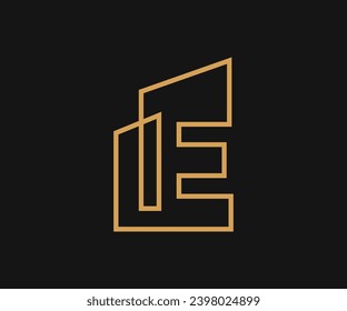 Real estate statistic Letter E, Property logo design E initial letter.