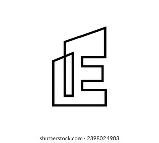 Real estate statistic Letter E, Property logo design E initial letter.