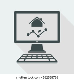 Real estate statistics - Vector flat icon