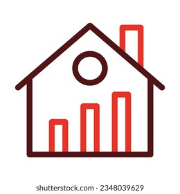 Real Estate Stats Glyph Two Color Icon For Personal And Commercial Use.
