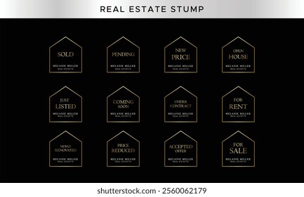 Real Estate Stump luxury premium template Watermarks, Real Estate Badges, Realtor Logo, Sold Watermark, Just Listed Realtor Watermark, Open House Watermark 