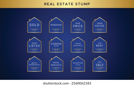 Real Estate Stump luxury premium template Watermarks, Real Estate Badges, Realtor Logo, Sold Watermark, Just Listed Realtor Watermark, Open House Watermark 