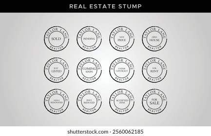 Real Estate Stump luxury premium template Watermarks, Real Estate Badges, Realtor Logo, Sold Watermark, Just Listed Realtor Watermark, Open House Watermark 