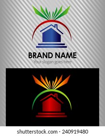 Real Estate and Sun Lights Concept Vector Icons, Logos, Sign, Symbol Template