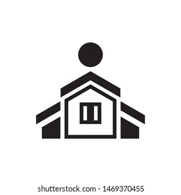 Real estate with sun logo template vector building with sunrise icon design