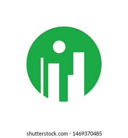 Real estate with sun logo template vector building with sunrise icon design