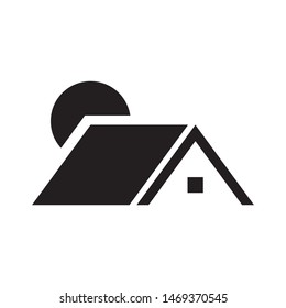 Real estate with sun logo template vector building with sunrise icon design