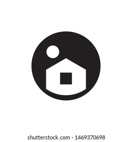 Real estate with sun logo template vector building with sunrise icon design