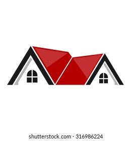 Real estate symbols - roofs of houses and buildings