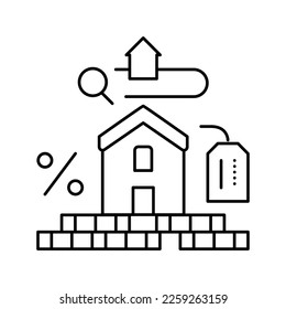 real estate taxes line icon vector. real estate taxes sign. isolated contour symbol black illustration