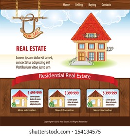 Real Estate template with illustration