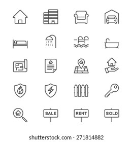 Real estate thin icons - Shutterstock ID 271814882