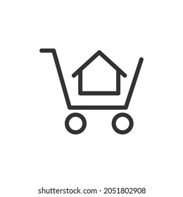 Real estate thin line icon. Symbol in trendy outline style. Premium design for web and apps. Perfect for UI. 