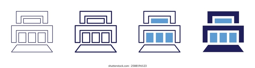 Real estate trends icon in 4 different styles. Thin Line, Line, Bold Line, Duotone. Duotone style. Editable stroke.