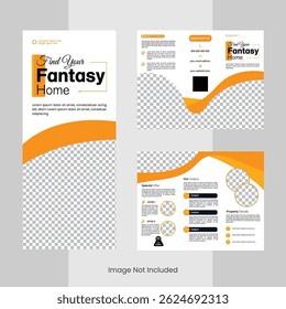 Real estate tri fold brochure design. simple and professional editable flyer vector template design.