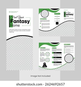 Real estate tri fold brochure design. simple and professional editable flyer vector template design.