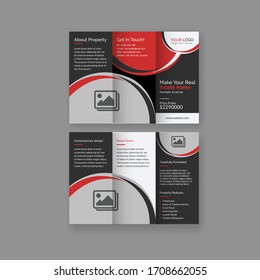 Real estate tri-fold brochure design template