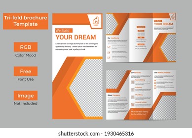 Real estate tri-fold brochure design template 