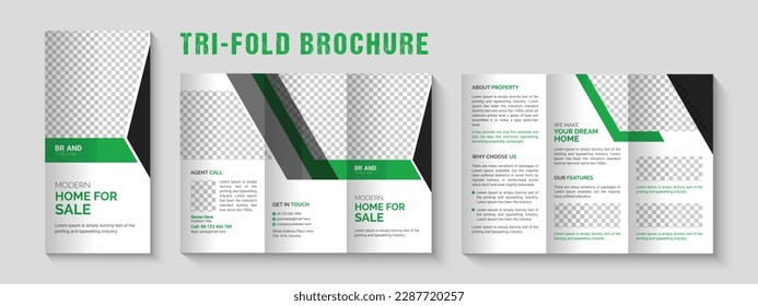 Real estate trifold brochure design template