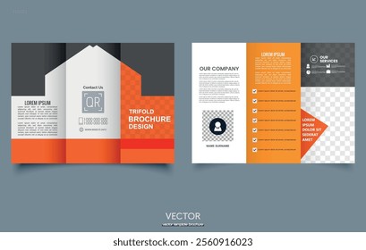 Real Estate Trifold Brochure Design. Construction. Professional tri fold brochure design.